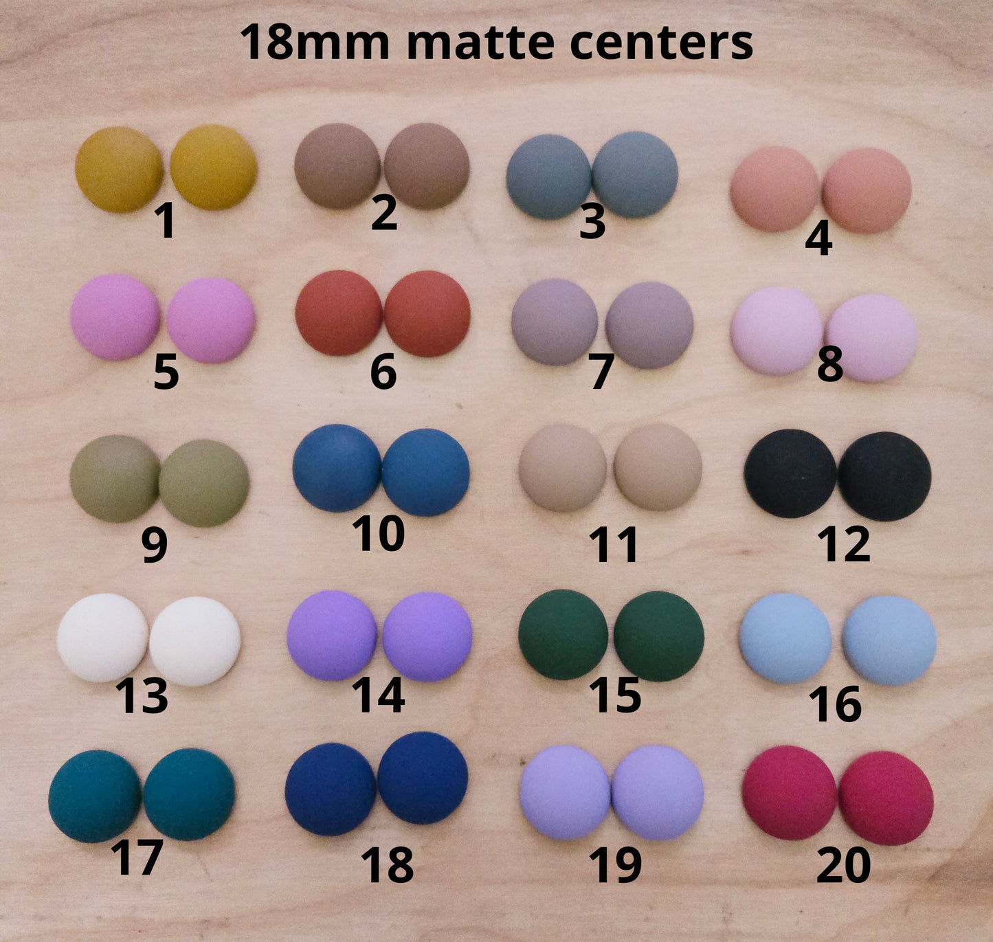 20 pair 18mm matte centers