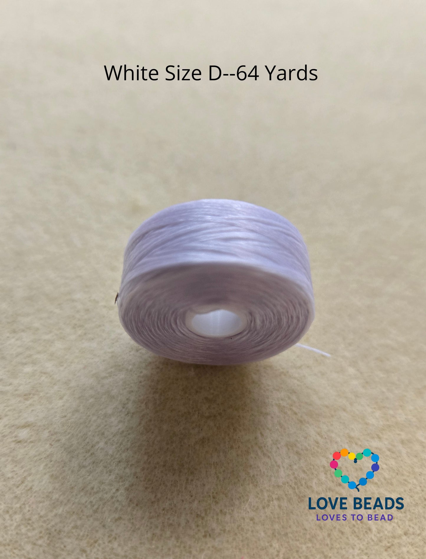 Nylin Size D White 64 Yard Bobbin
