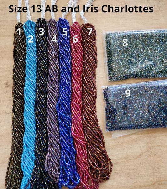 Size 13 Iris & AB Charlotte Cut Beads