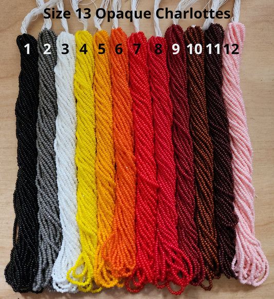 Size 13 Opaque Charlotte Cut Beads