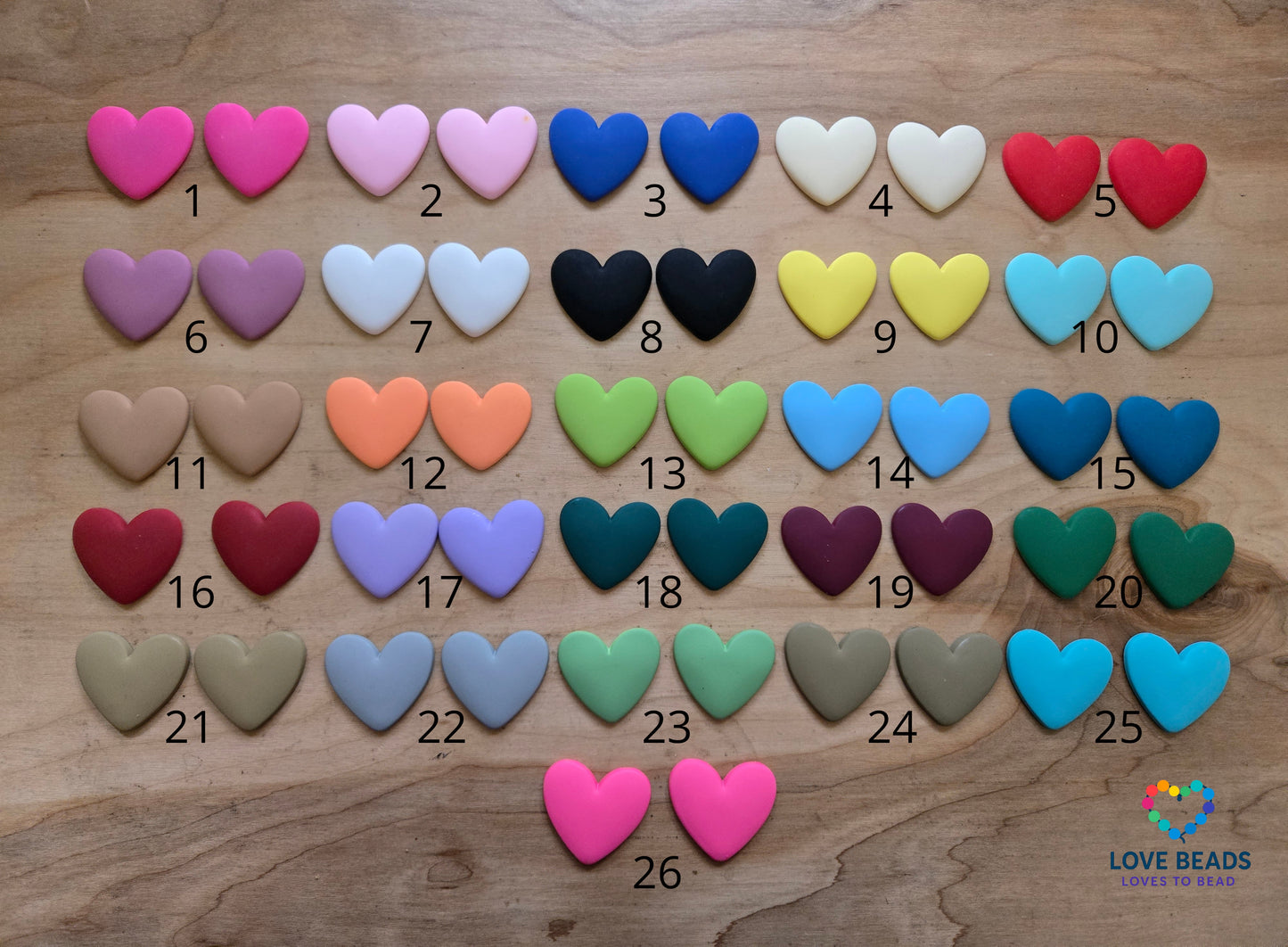 37 X 35mm Flat Back Matte Hearts