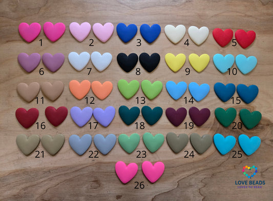 37 X 35mm Flat Back Matte Hearts