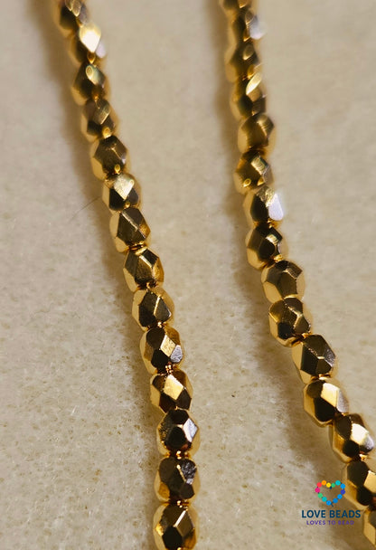 Sterling Silver and 24K Gold Plated Fire Polished