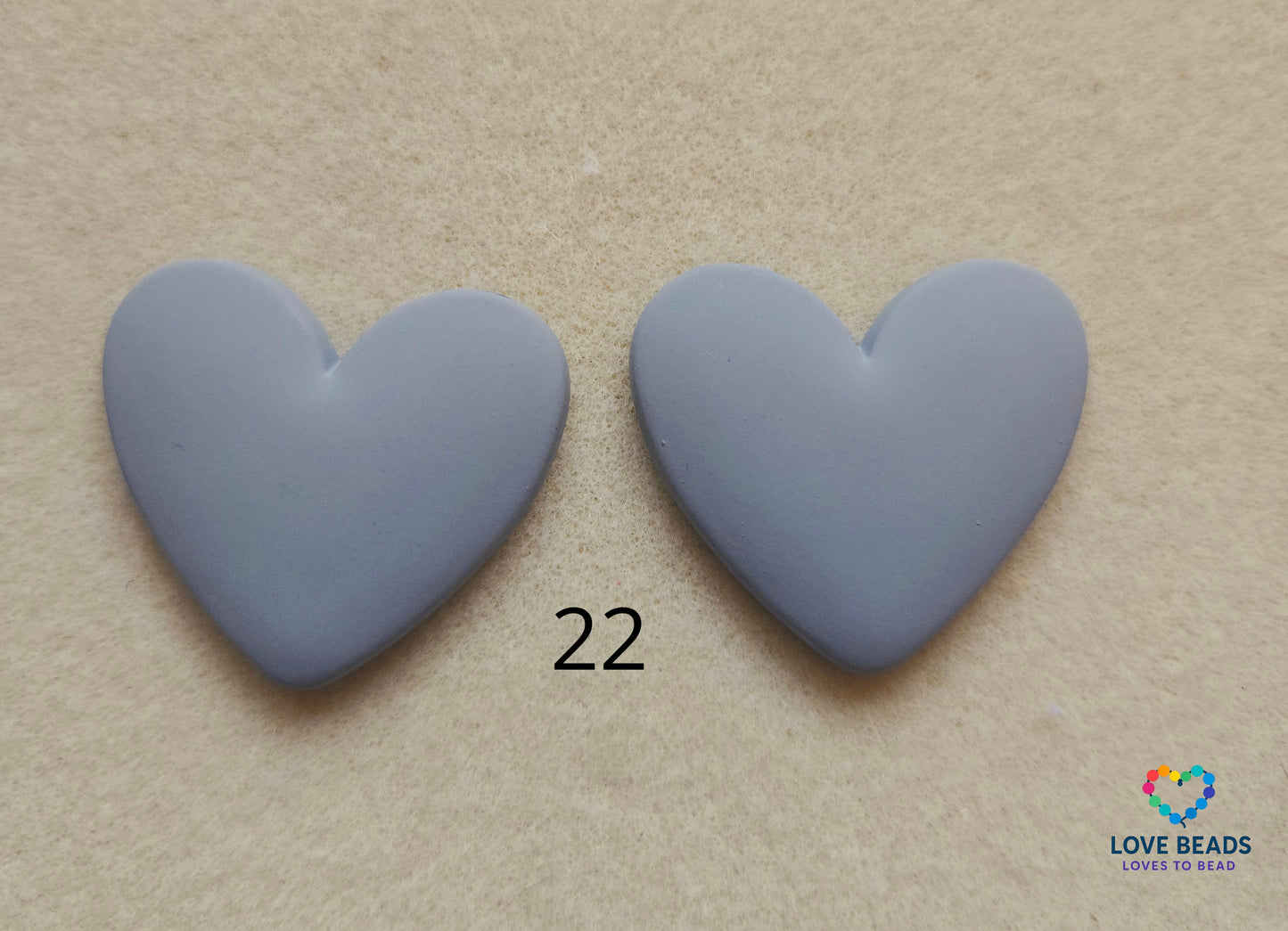 37 X 35mm Flat Back Matte Hearts
