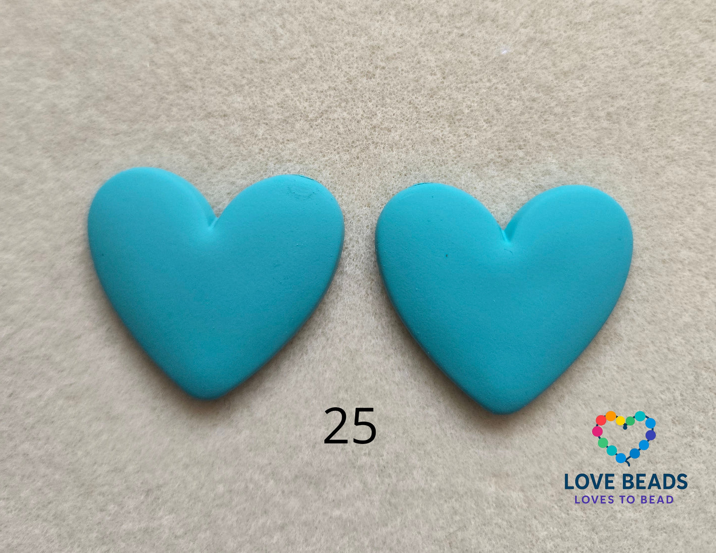 37 X 35mm Flat Back Matte Hearts