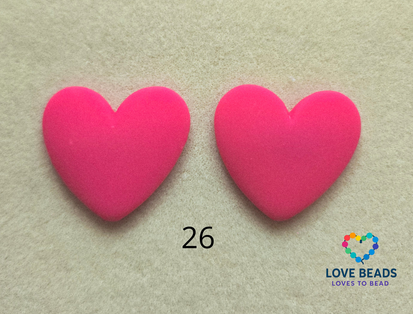 37 X 35mm Flat Back Matte Hearts
