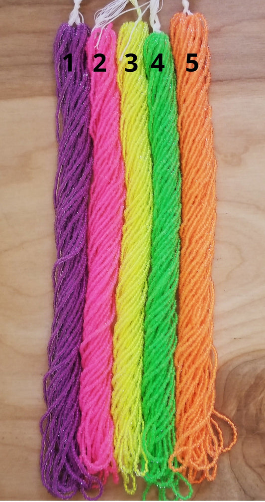 Czech Size 11 Neon Color LIned Seed Beads