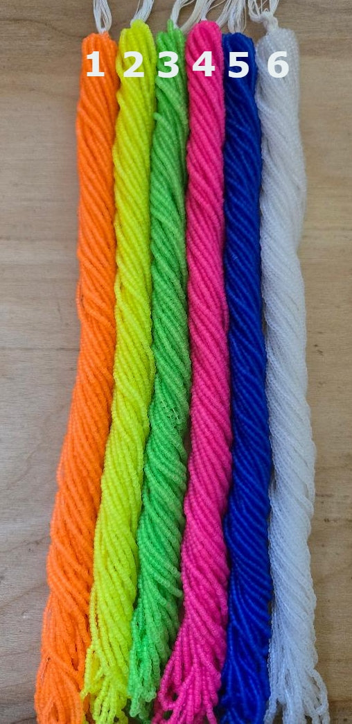 Czech Size 11 Frosted Transparent Neon Seed Beads