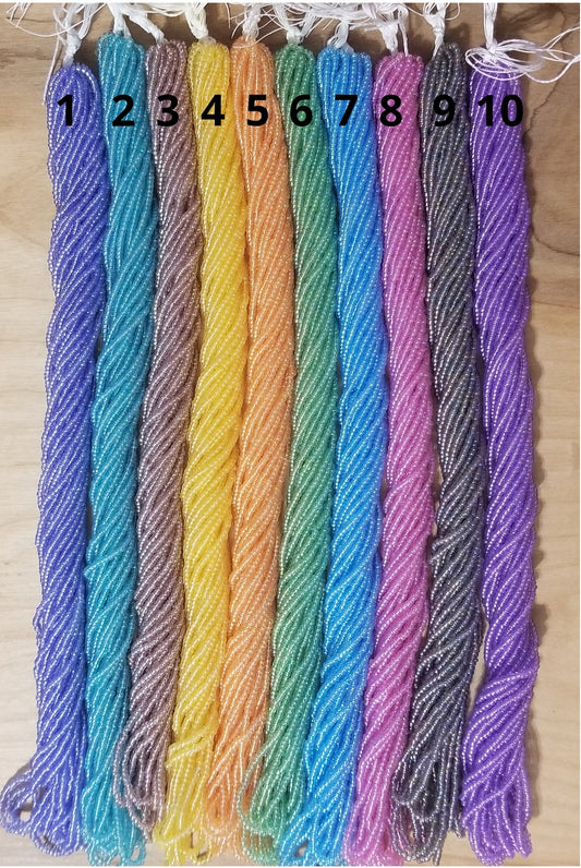 Czech Size 11 Solgel Transparent Rainbow Seed Beads