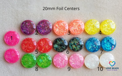 18mm Foil Flatback Centers