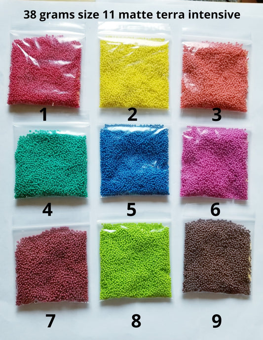 Czech Size 11 Terra Intensive Matte Seed Beads