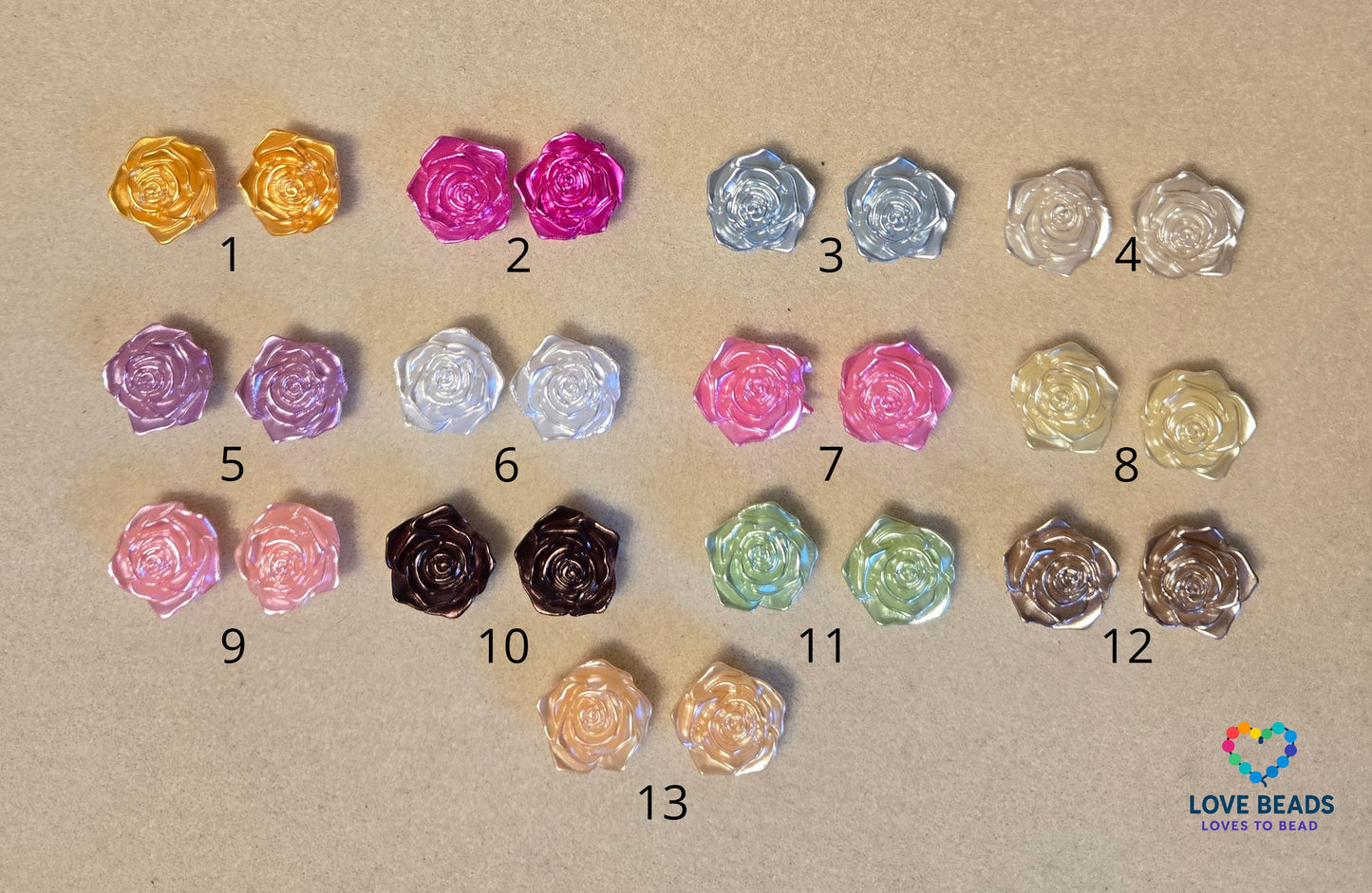 18mm Acrylic Satin Finish Flatback Roses