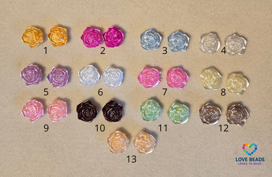 18mm Acrylic Satin Finish Flatback Roses