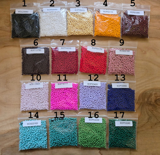 Czech Size 6 Opaque Seed Beads