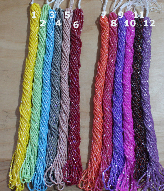 Czech Size 9 Luster and Color Lined Tri-Cut Seed Beads