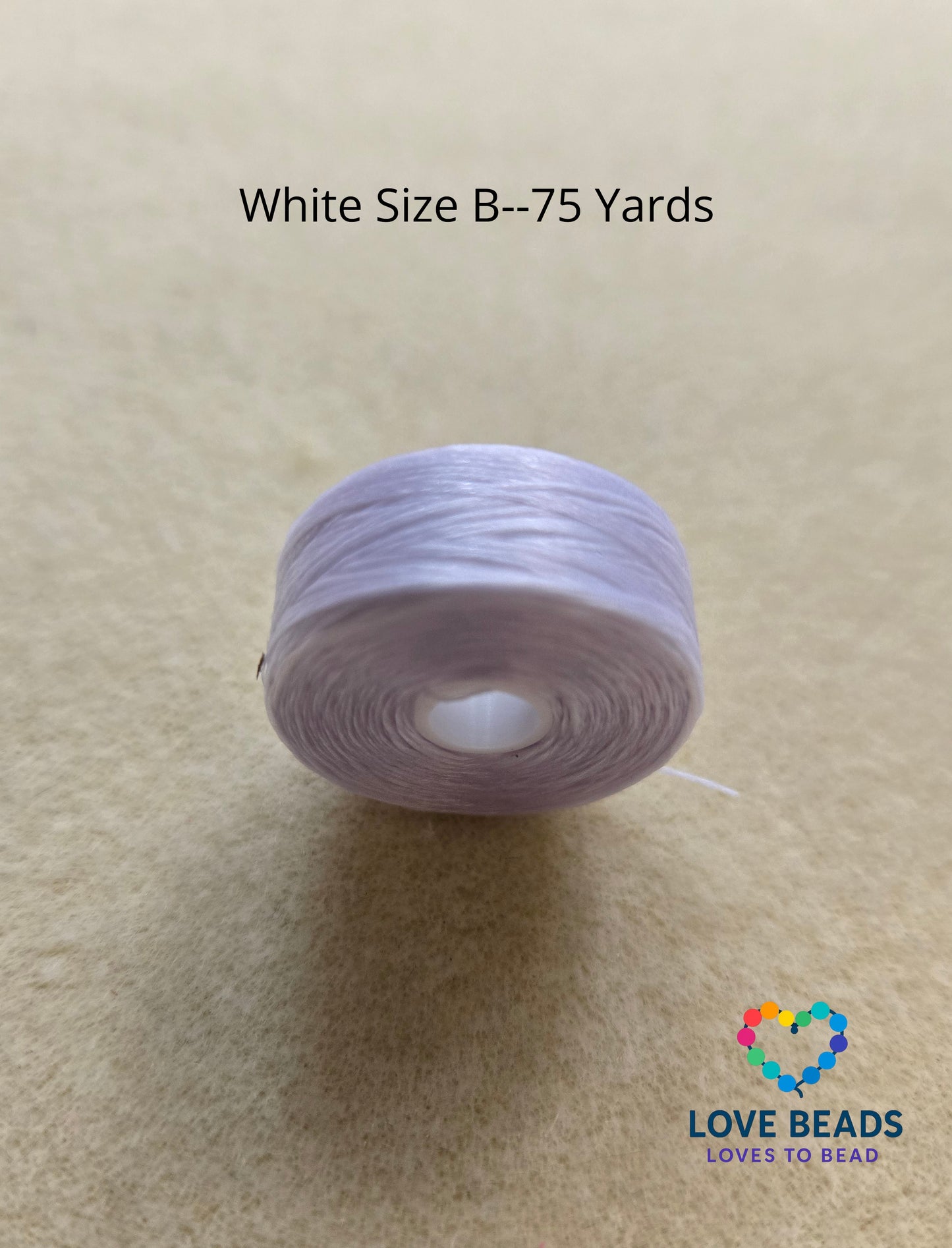 Nylin Size B White 75 Yard Bobbin