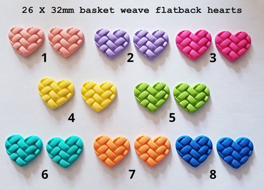 26 X 32mm basket weave hearts