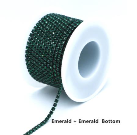 SS6 Rhinestone Metal Cup Chain Banding 10 Yard Rolls