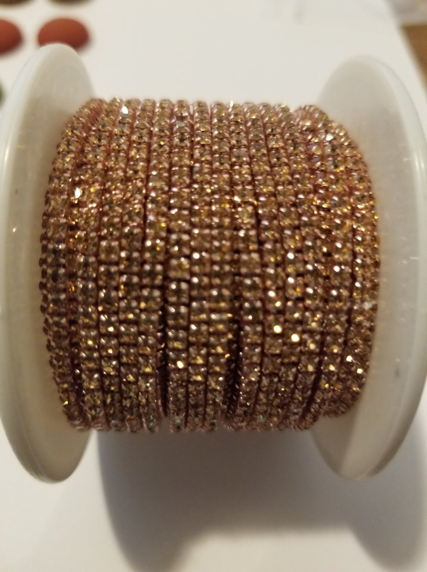 SS6 Rhinestone Metal Cup Chain Banding 10 Yard Rolls