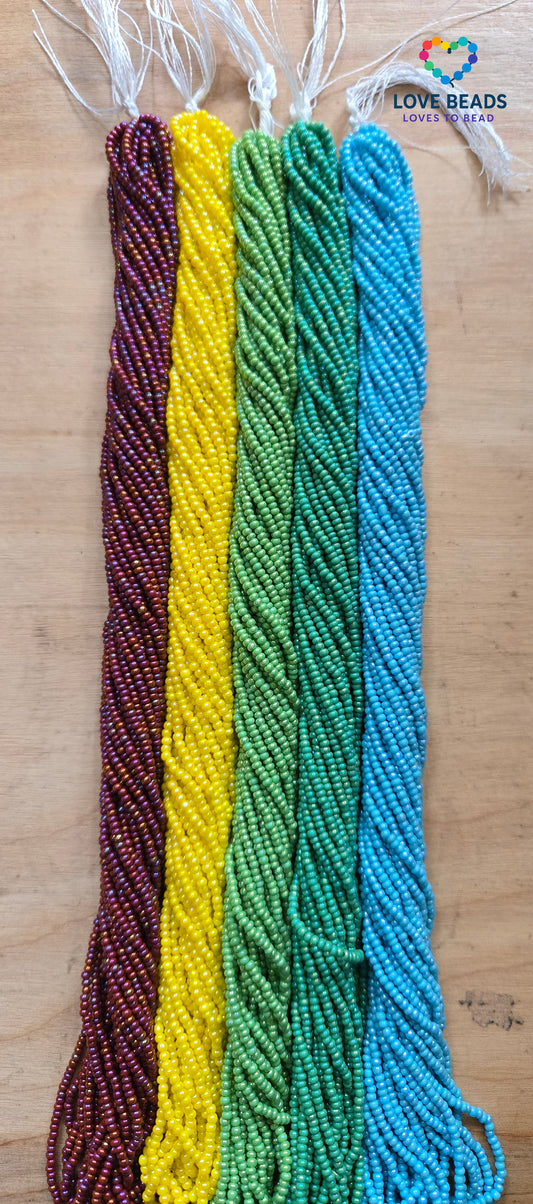 5 Hanks Opaque AB Czech Size 11 Beads