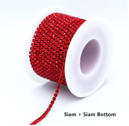 SS6 Rhinestone Metal Cup Chain Banding 10 Yard Rolls