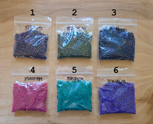 Size 8 Czech Iris and Silk Seed Beads