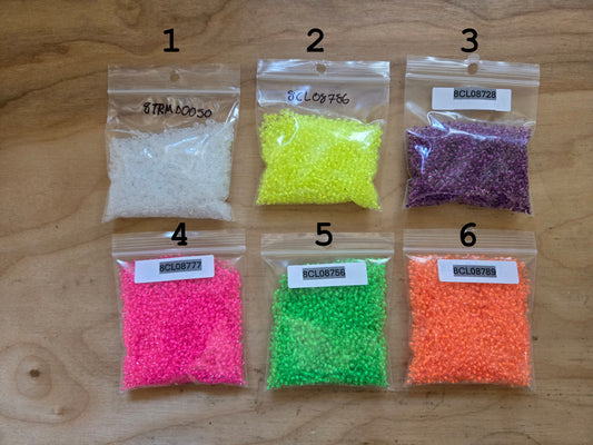 Size 8 Czech Neon Color Lined Beads