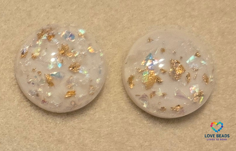 20mm Gold Foil Flatback Centers